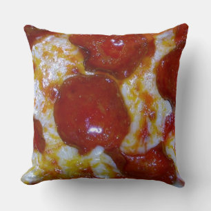 Cheese and Pepperoni Pizza Party Throw Pillow