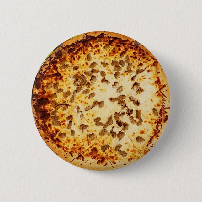  Cheese and Sausage Pizza  Button (Front)
