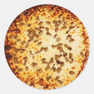  Cheese and Sausage Pizza  Classic  Round Sticker