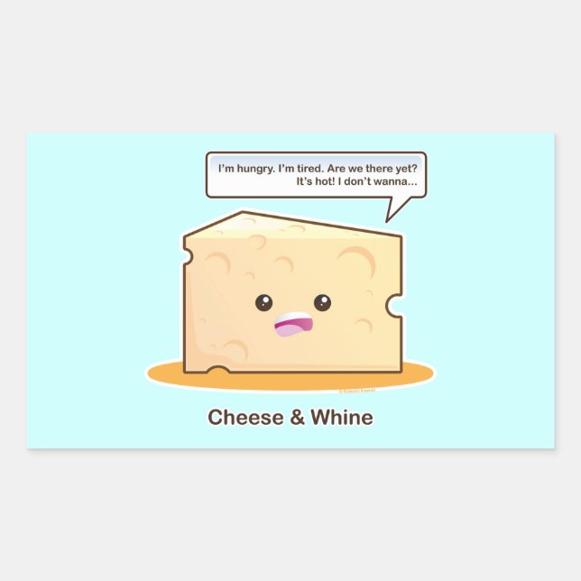 Cheese and Whine Rectangular Sticker (Front)