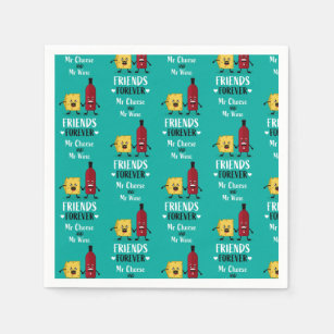Cheese And Wine Best Friends Napkins