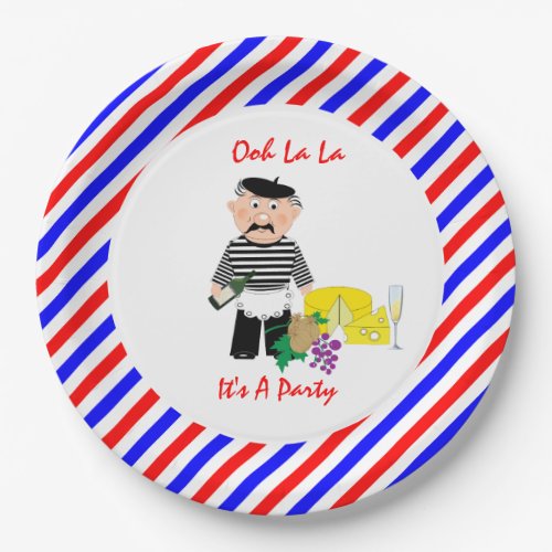 Cheese And Wine French Theme Fun Paper Plates