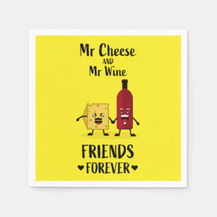 Cheese And Wine Lovers  Napkins