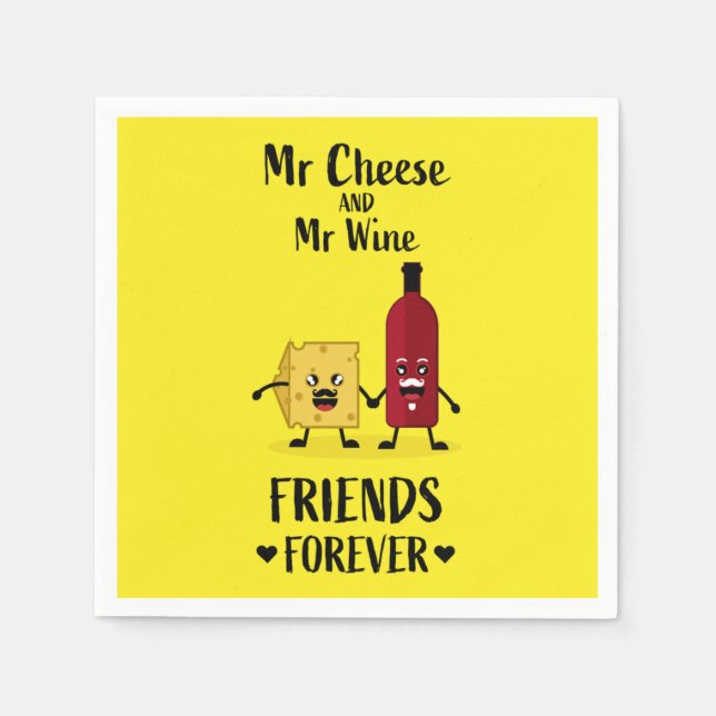 Cheese And Wine Lovers  Napkins (Front)