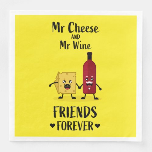 Cheese And Wine Lovers  Paper Dinner Napkins
