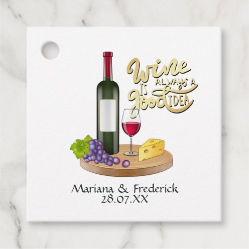 Cheese and Wine Tasting Favor Tags