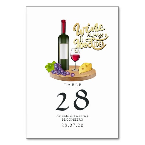 Cheese and Wine Tasting Table Number