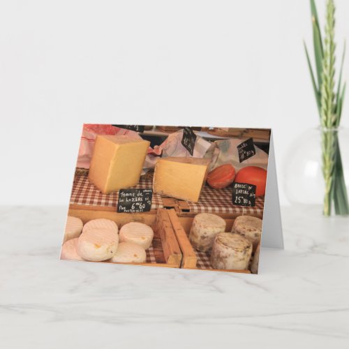 Cheese at a French market Card