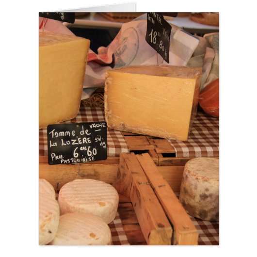 Cheese at a market cards (Front)