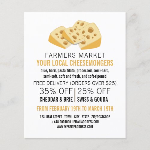 Cheese Blocks Cheesemonger Advertising Flyer