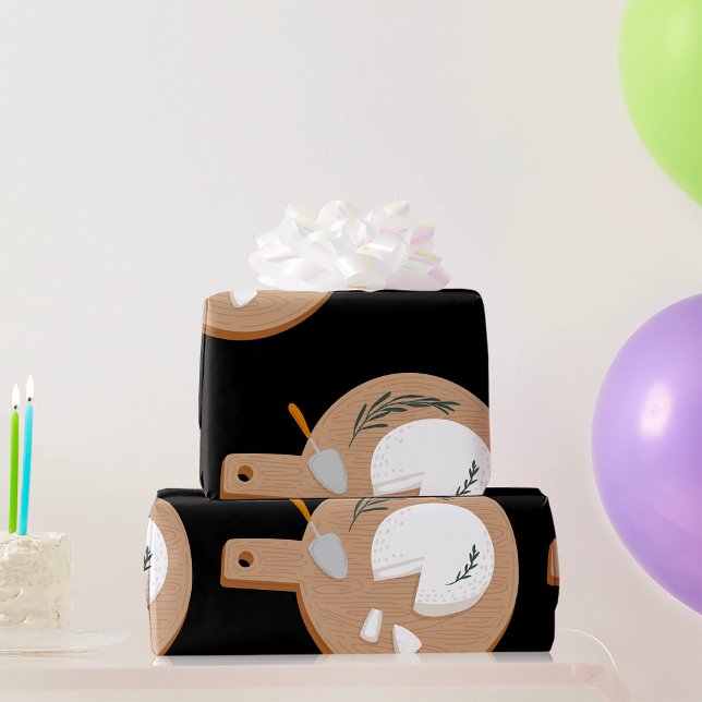 Cheese Board with Brie Knife and Herbs Wrapping Paper (Creator Uploaded)
