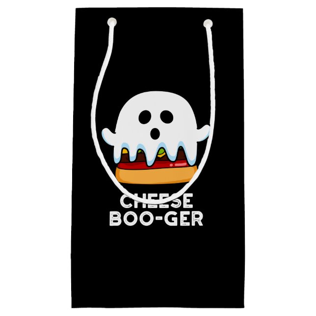 Cheese Boo-ger Funny Ghost Pun Dark BG Small Gift Bag (Front)