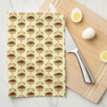 Cheese Burger Cheeseburger BBQ Barbecue Cookout  Kitchen Towel<br><div class="desc">Design features an original illustration of slices of delicious cheeseburger topped with onion, lettuce, and tomato, and held together with a cocktail stick. Ideal for a summer cookout, picnic, barbecue, block party, or other celebration. This cheese burger illustration is also available on other products. Lots of additional food themed designs...</div>