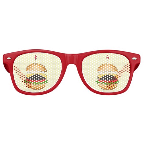 Cheese Burger Cheeseburger BBQ Barbecue Cookout  Retro Sunglasses