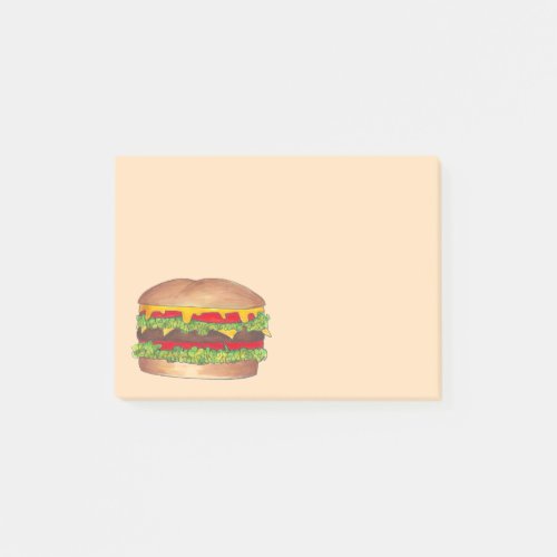 Cheese Burger Hamburger Cheeseburger Fast Food Post_it Notes