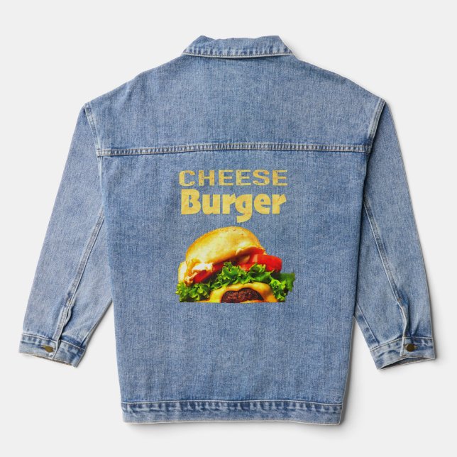 Cheese Burger National Hamburger Day Fast Foods  Denim Jacket (Back)