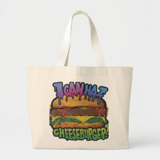 "cheese burgur": large tote bag