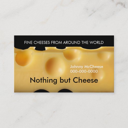 Customizable cheese business card