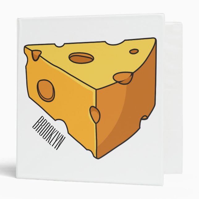 Cheese cartoon illustration  3 ring binder (Front/Inside)