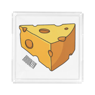 Cheese cartoon illustration acrylic tray