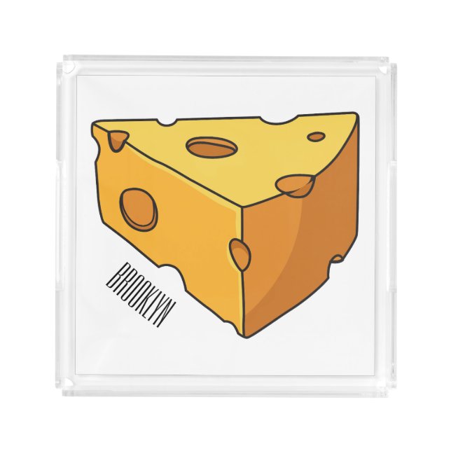 Cheese cartoon illustration acrylic tray (Front)