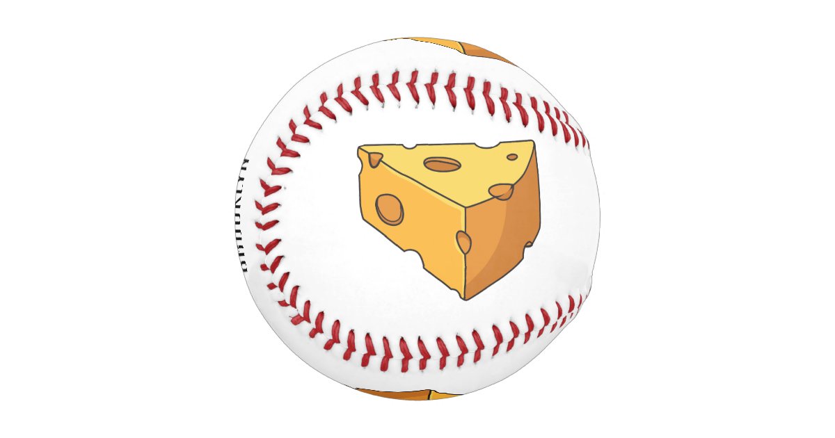 Cheese cartoon illustration baseball | Zazzle