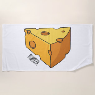 Cheese cartoon illustration beach towel