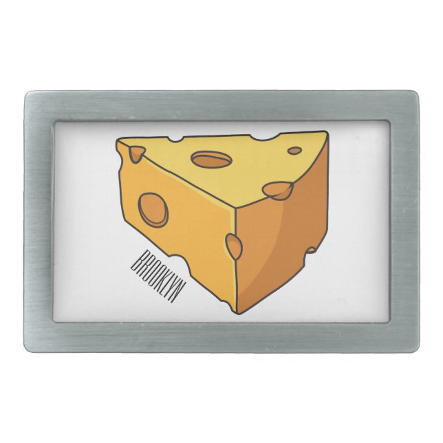 Cheese cartoon illustration  belt buckle (Front)