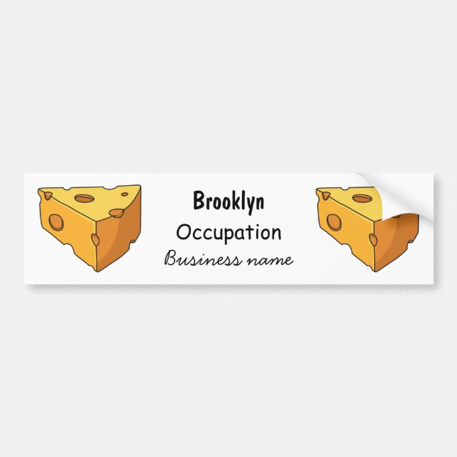 Cheese cartoon illustration bumper sticker (Front)