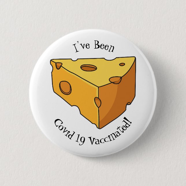 Cheese cartoon illustration button (Front)