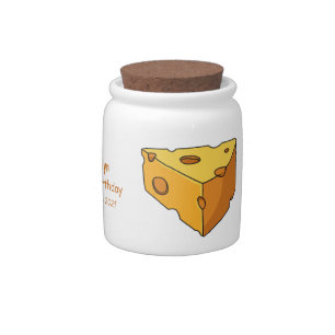 Cheese cartoon illustration candy jar