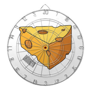 Cheese cartoon illustration dart board