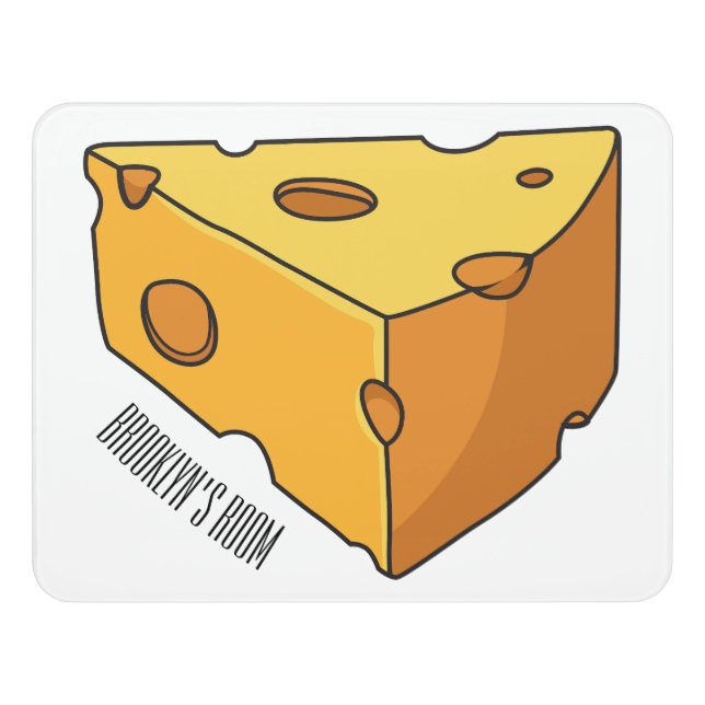 Cheese cartoon illustration door sign (Contemporary Front)