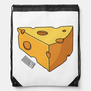 Cheese cartoon illustration drawstring bag