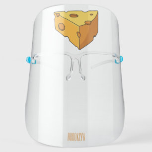 Cheese cartoon illustration face shield