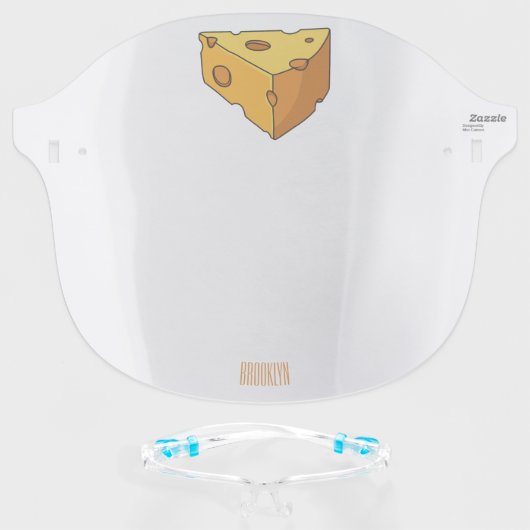 Cheese cartoon illustration face shield (Front w/Glasses)