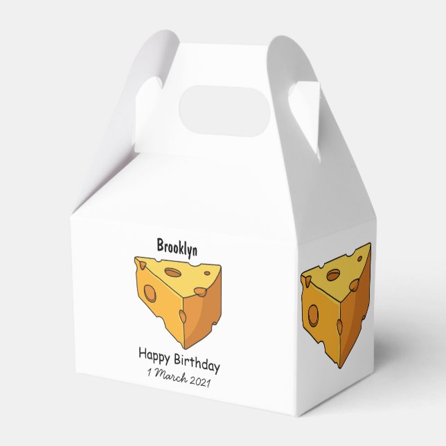 Cheese cartoon illustration  favor boxes (Front Side)