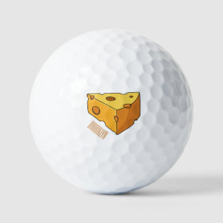Cheese cartoon illustration golf balls
