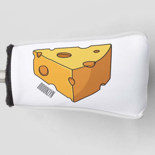 Cheese cartoon illustration  golf head cover (Front)