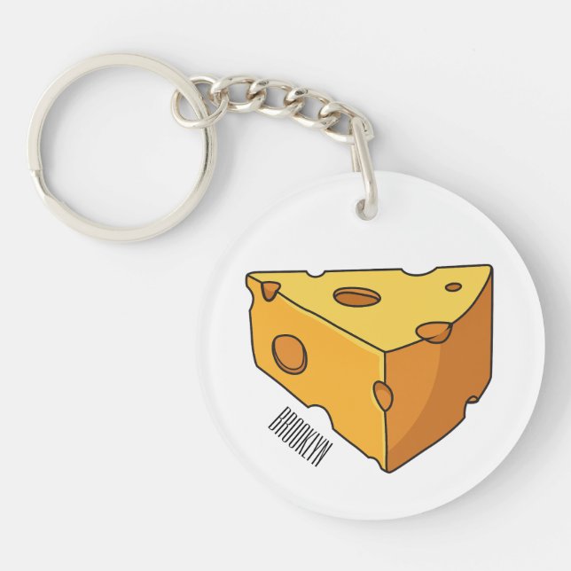 Cheese cartoon illustration keychain (Front)