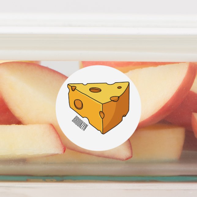 Cheese cartoon illustration labels (Affixed)