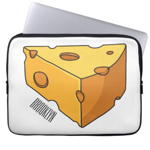 Cheese cartoon illustration  laptop sleeve