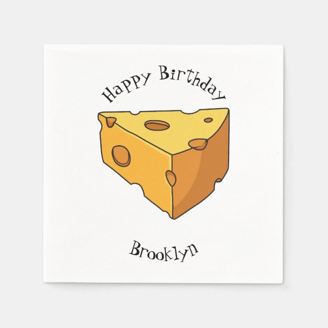 Cheese cartoon illustration napkins (Front)