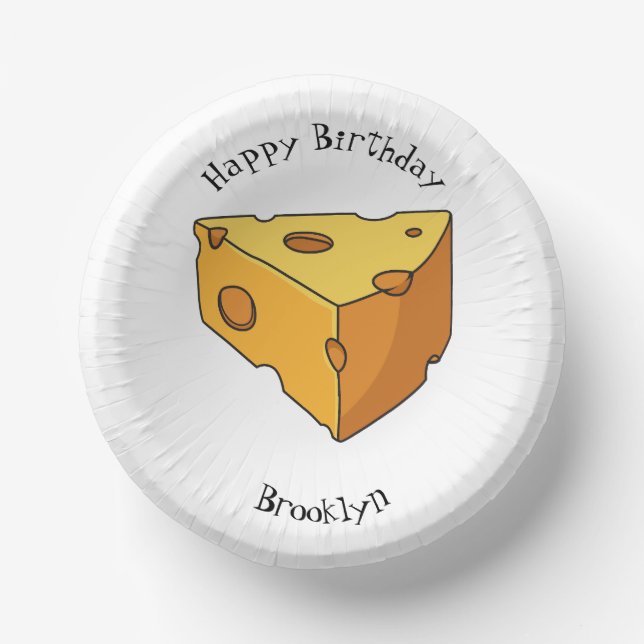 Cheese cartoon illustration paper bowls (Front)