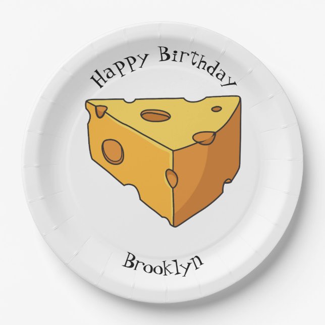 Cheese cartoon illustration paper plates (Front)