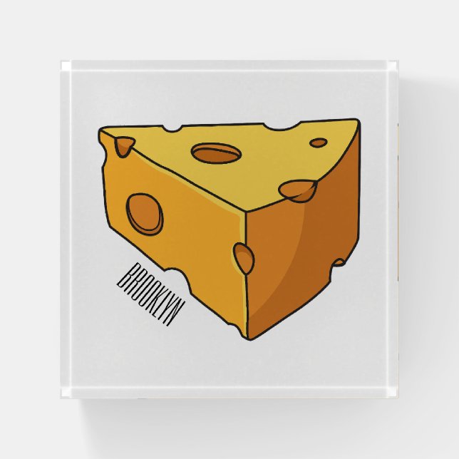 Cheese cartoon illustration paperweight (Front)