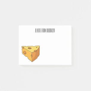 Cheese cartoon illustration  post-it notes