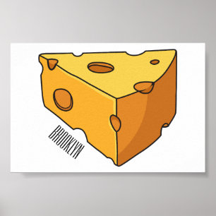 Cheese cartoon illustration poster