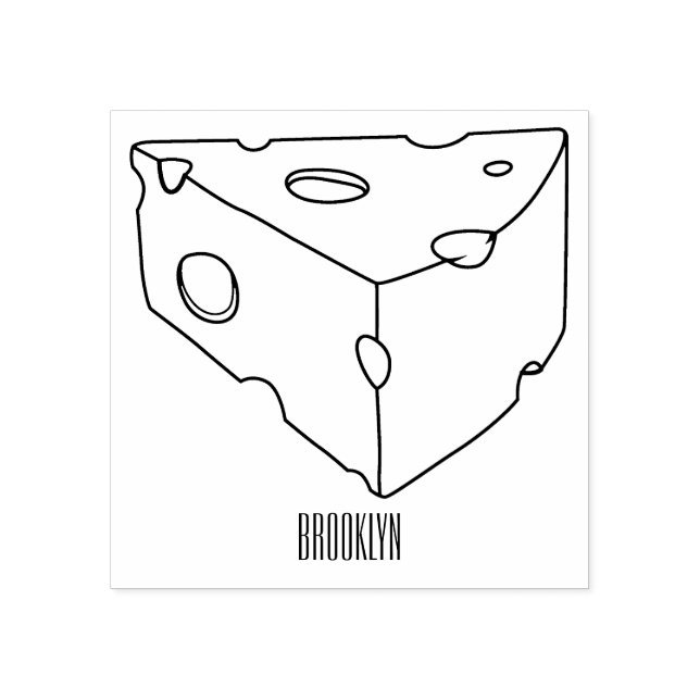 Cheese cartoon illustration rubber stamp (Imprint)