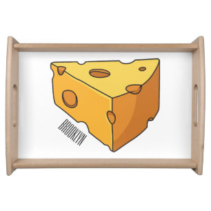 Cheese cartoon illustration serving tray